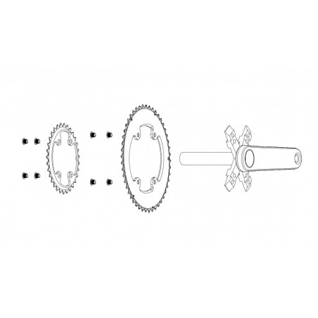 Rotor Q-ring GRX Ovaal Kettingblad - Binnen / Buiten (BCD80/110x4)